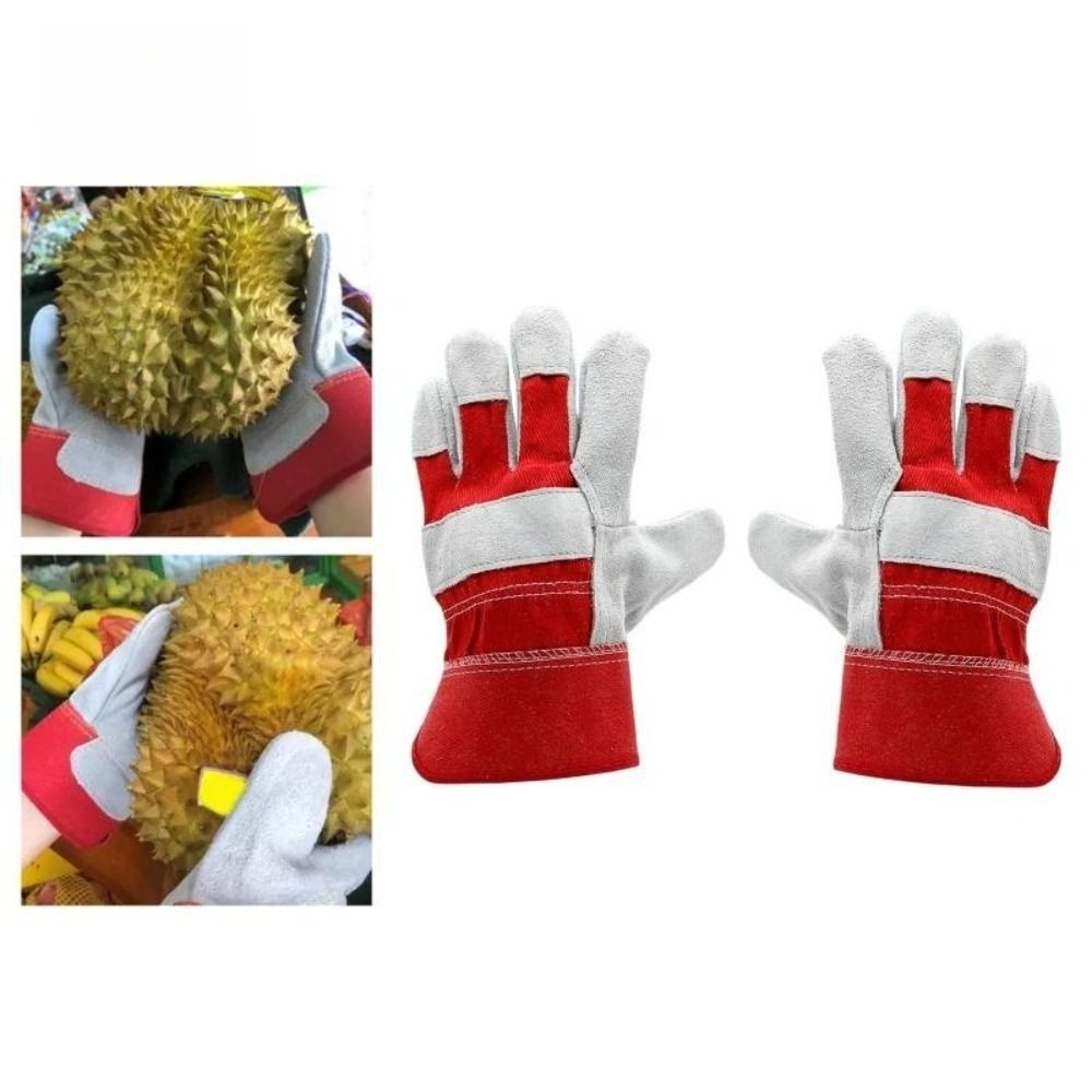 Garden Gloves Thorn Proof - Cowhide Leather Gardening Gloves Heat Resistant