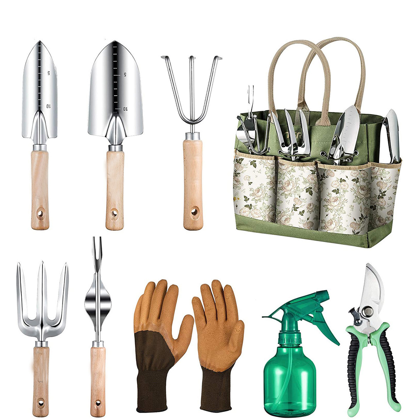 9-Piece Gardening Tool With He - Gardening Tools Hand 评论和价格