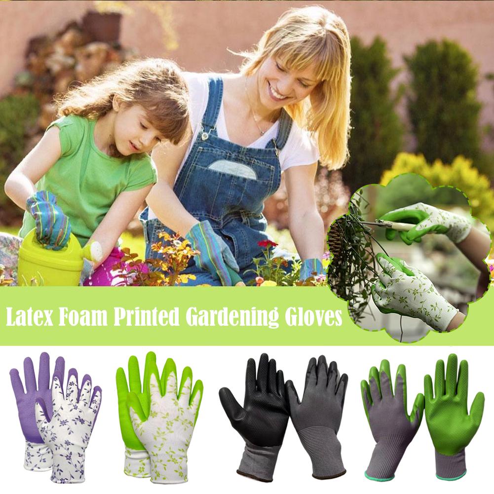 Latex Foam Printed Gardening G - Garden Gloves Thorn Proof 评论和价格