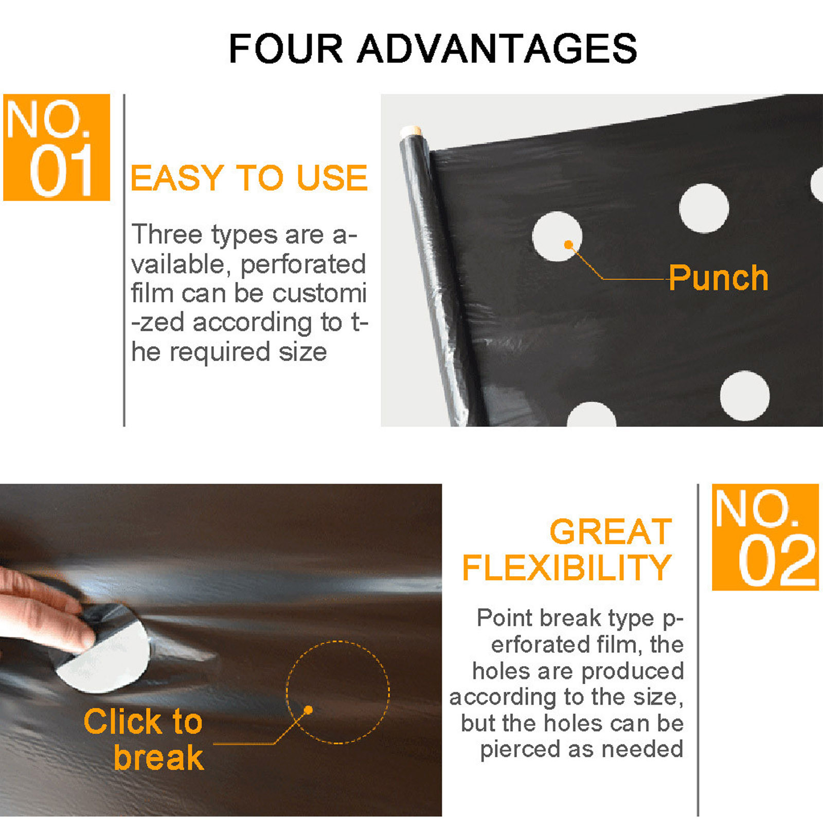 PE Perforated Mulch Film Farm  - Gardening Tools For Weeds 评论和价格