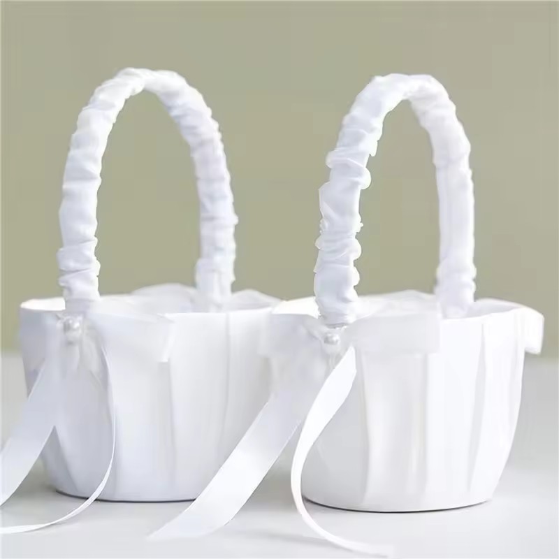 Wedding White Satin Bow Flower - Gardening Tools Girls 评论和价格