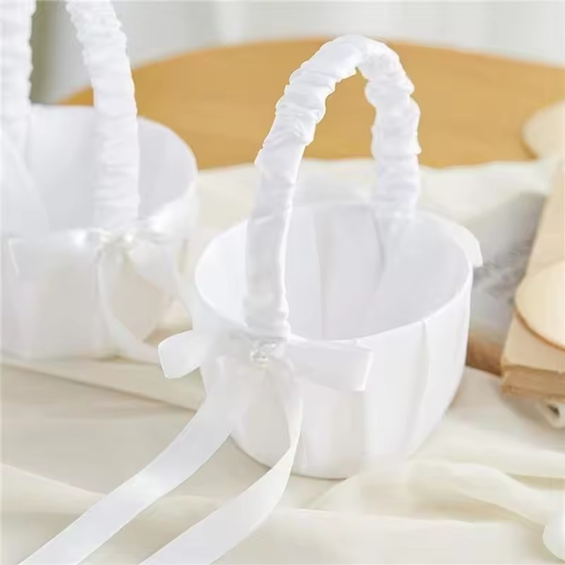 Wedding White Satin Bow Flower - Gardening Tools Girls 评论和价格