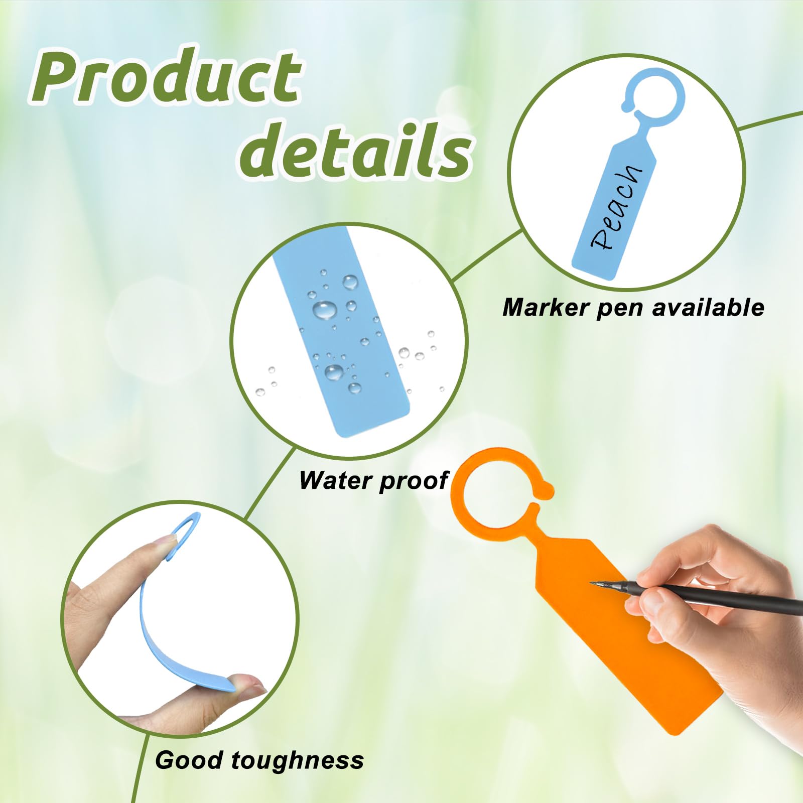100PCS 10.7x2.3CM Plastic Gard - Garden Label Marker 评论和价格